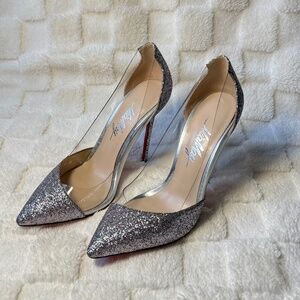Silver Glitter Heels | Size 36 | Stiletto Party Pumps | MiaMay